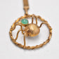 Antique Spider Pyrite & Green Chalcedony Brooch - Ladies Jewellery