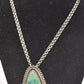 Vintage Sterling Silver 925 Necklace with Malachite Pendant 64cm