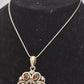 Vintage 925 Sterling Silver & Amber Pendant Necklace – 45cm
