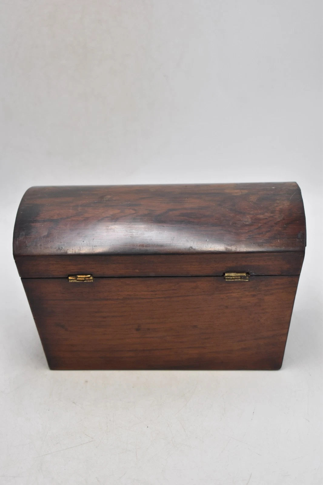 Antique Georgian Mahogany Wooden Tea Caddy Double Lidded 21cm
