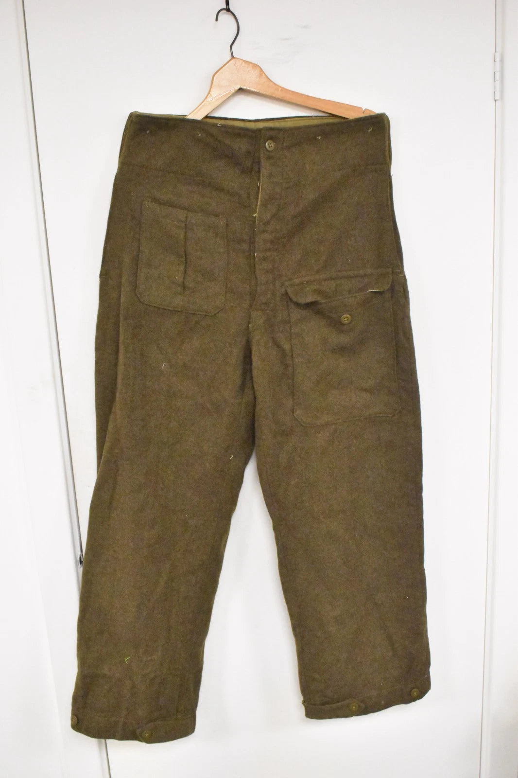 Vintage 1950s Greek Army Parachutist Wool Trousers Dated 1950 Waist 30" Leg 28"