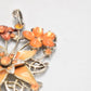 Elegant Floral Necklace Pendant – Enamel & Crystal Flower Design