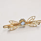 Vintage Gold Tone Butterfly Brooch with Blue Glass Gemstone – Women's Jewellery