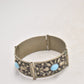 Vintage Sterling Silver and Turquoise Etruscan Revival Cuff Bangle Bracelet
