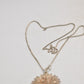 Vintage Silver Metal Filigree Flower Pendant Necklace – 62cm