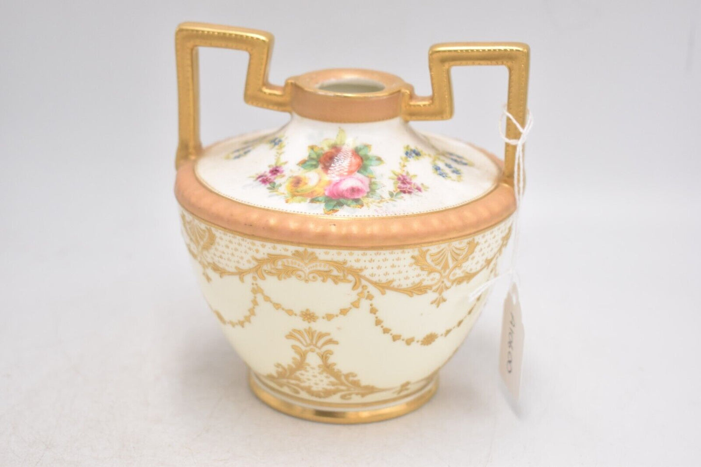 Antique Royal Doulton Rose & Gold Gilded Bud Vase (1901-1922)