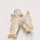 Vintage Poodle Dog Gold Plated and Diamante Brooch – Women's Jewellery