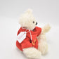 Vintage Artist Teddy Bear White Mohair Red Lifeboats Top Fully Jointed 18cm