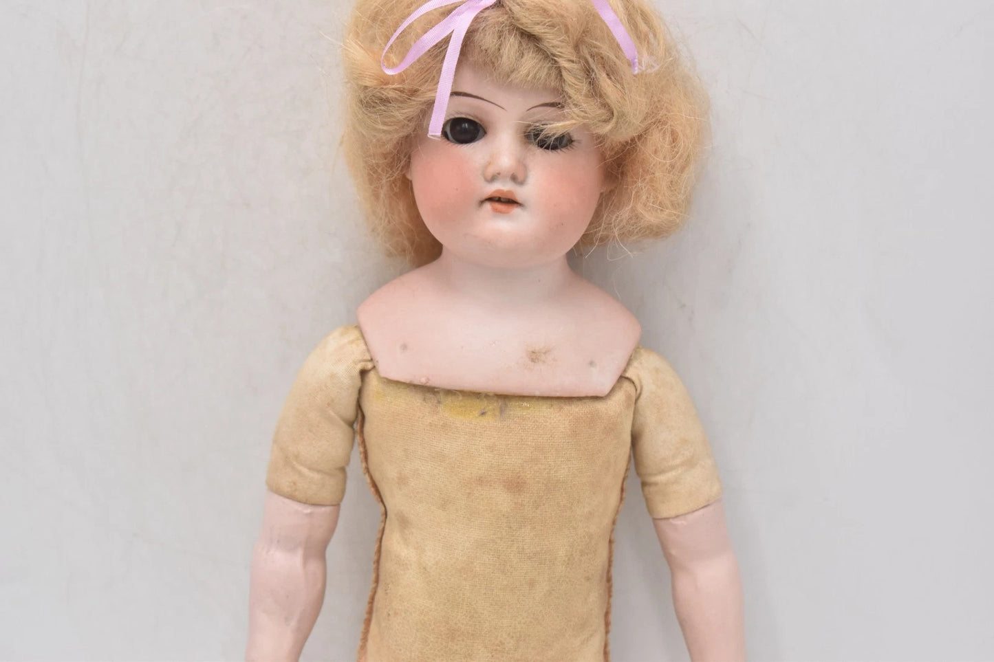 Antique Armand Marseille Bisque Head Leather Body 370 AM DEP Human Hair Doll