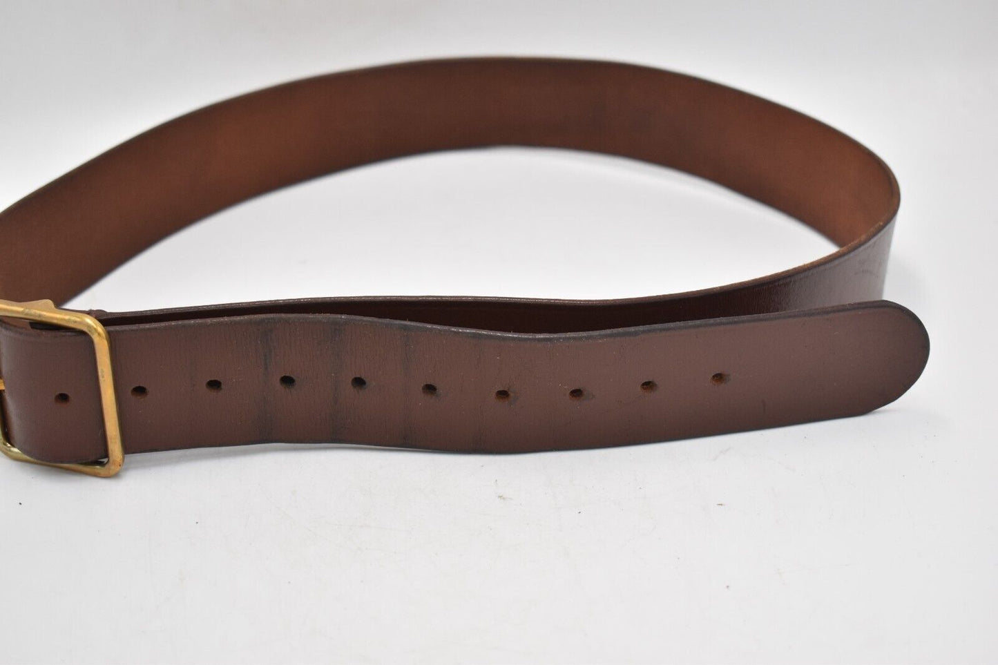 Vintage 1985 Swiss Army Officer’s Brown Leather Belt – 38” Waist – Military