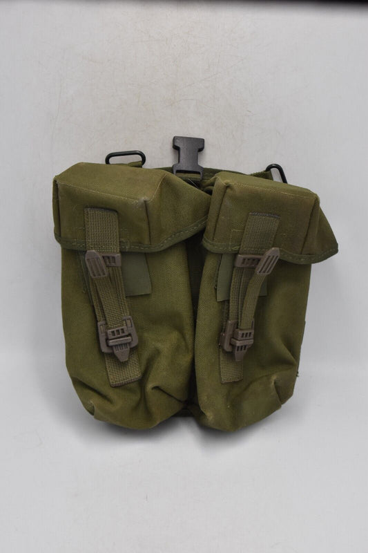 British Army Olive Green PLCE Left Hand Double Ammunition Pouch – Dated 1989