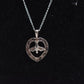 Vintage 925 Sterling Silver Open Heart Dove Pendant Necklace 45cm