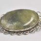 Vintage Serpentine and Silver Metal Large Oval Brooch – Costume Jewellery