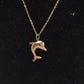 Vintage 9ct Yellow Gold Dolphin Pendant Necklace – 45cm Chain