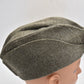 WWII Era Swedish Army Winter Wool Side Cap Military Field/Garrison Cap, Size 57