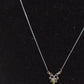 Vintage Silver Metal Rainbow Rhinestone Pendant Necklace