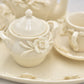 Vintage Miniature 3D Rose Cream Teapot Tea Set - Decorative Collectible - 10cm