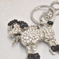 Vintage Butler & Wilson Poodle Dog Diamante Keyring – Black & White – 6.5cm