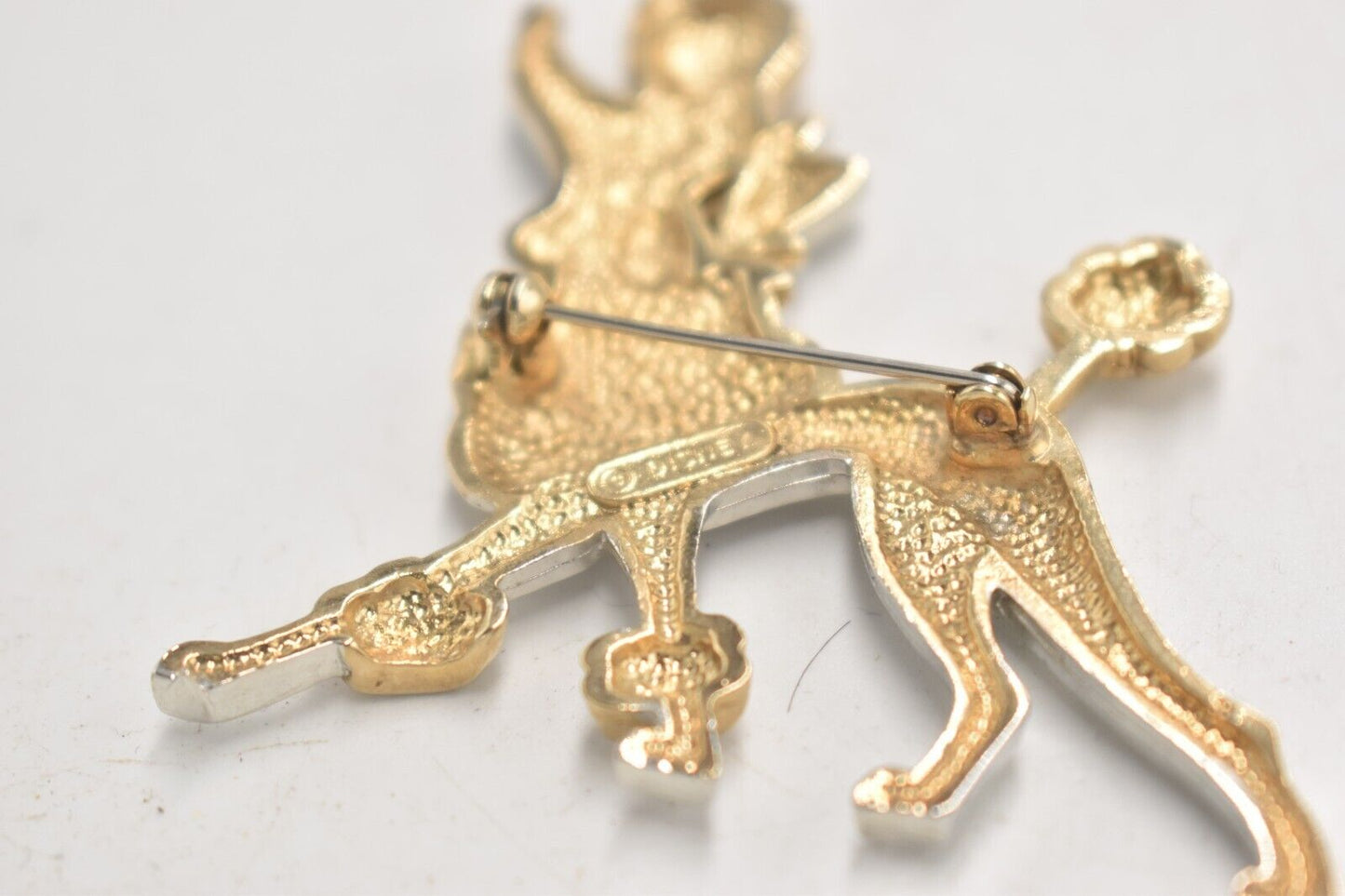Vintage Disney Georgette Oliver & Company Co Poodle Dog Brooch