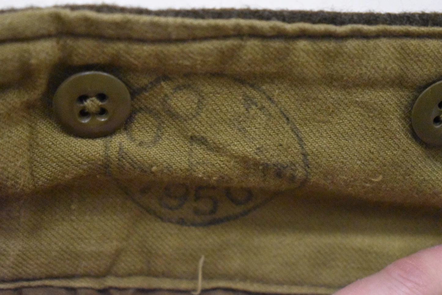 Vintage 1950s Greek Army Parachutist Wool Trousers Dated 1950 Waist 30" Leg 28"