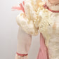 Vintage Porcelain Doll – Blonde Hair, Brown Eyes, Regency Cream Dress – 45cm