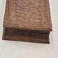 Antique Hand Carved Hardwood Cribbage Board with Storage Box