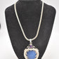 Vintage Art Nouveau Revival Sterling Silver Quartz & Amethyst Pendant Necklace