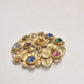 Vintage Gold Tone & Rhinestone Floral Pendant – 4.5cm