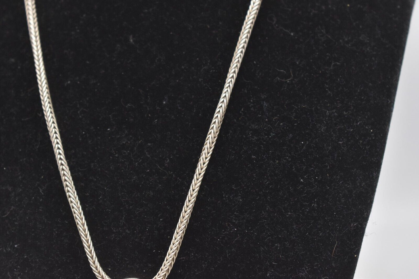 Vintage 925 Sterling Silver and Amber Heart Pendant Necklace