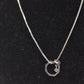 Vintage Sterling Silver 925 Black Agate Minimalist Pendant Necklace 42cm