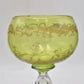 Antique French St Louis Crystal Green Hock Wine Glass 17cm Vintage