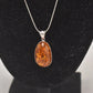 Vintage Sterling Silver 925 Necklace with Baltic Amber Pendant