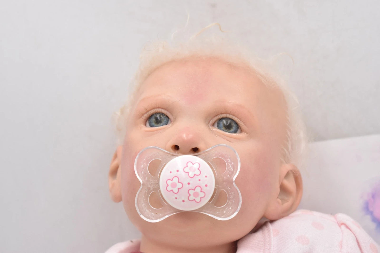 Reborn Baby Girl Annabel by Angie 19" Blonde Hair Blue Eyes Genesis Paint