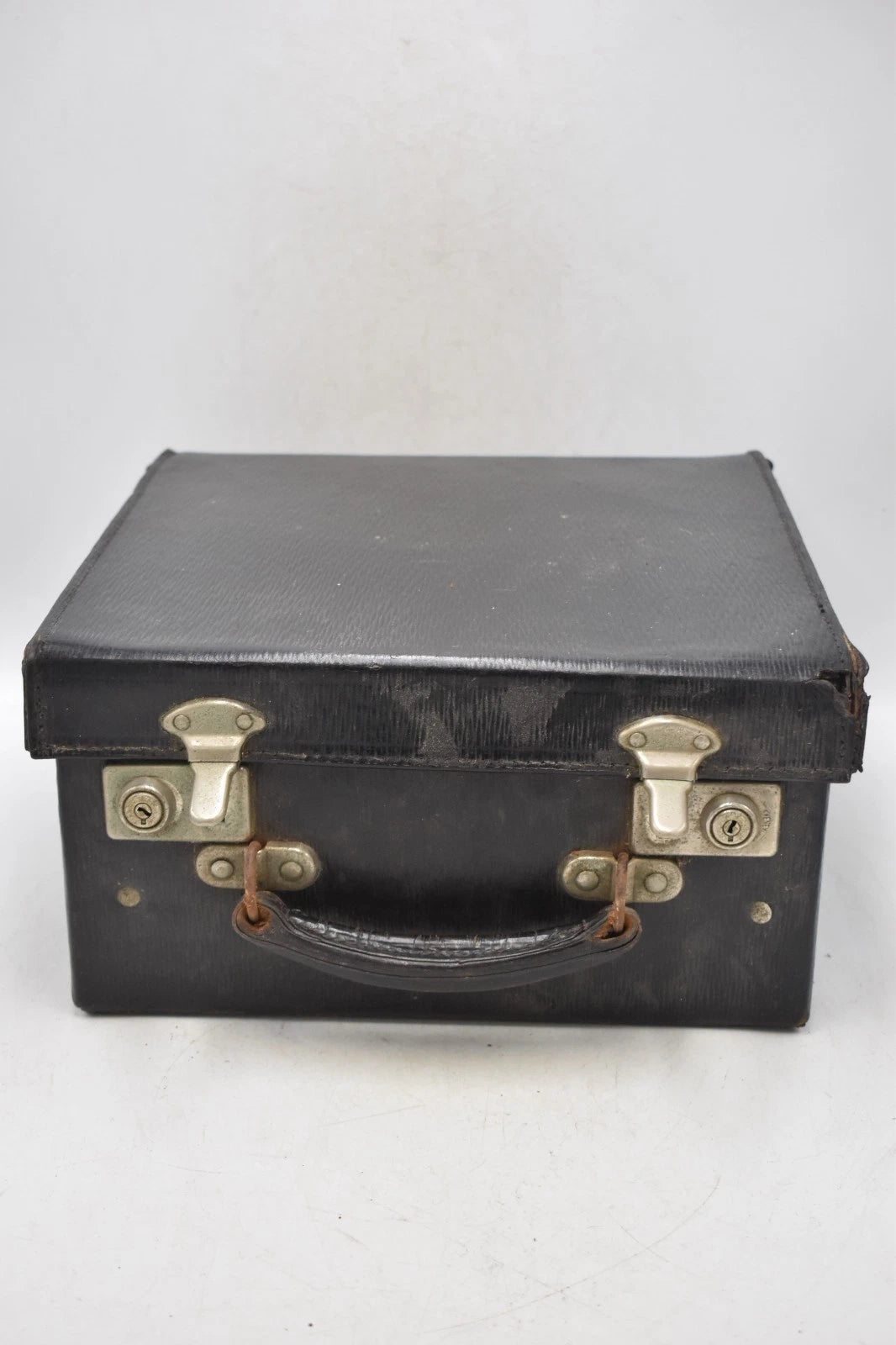 Antique Doctor’s Apothecary Leather Fitted Case Black Cheney Locks 30cm