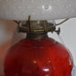 Vintage P&A Risdon Oil Lamp with Eagle Burner USA Ruby Red Glass and White Shade