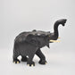 Antique Vintage Black Ebony Wood Elephant Statue – Hand-Carved Figurine – 1.4KG