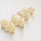 Vintage Calcite Family of Elephants Figurines - Set of 4 Statues Ornaments - 6cm
