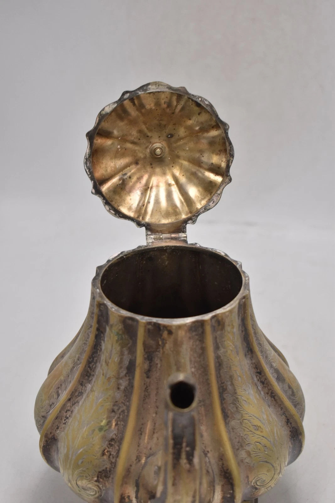 Antique French Silver Plated Rocco Style with Bone Handle Teapot
