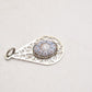 Vintage Millefiori Murano Glass and Silver Metal Teardrop Necklace Pendant
