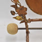 Antique Art Nouveau Brass Tabletop Dinner Gong Rose & Thorns with Striker