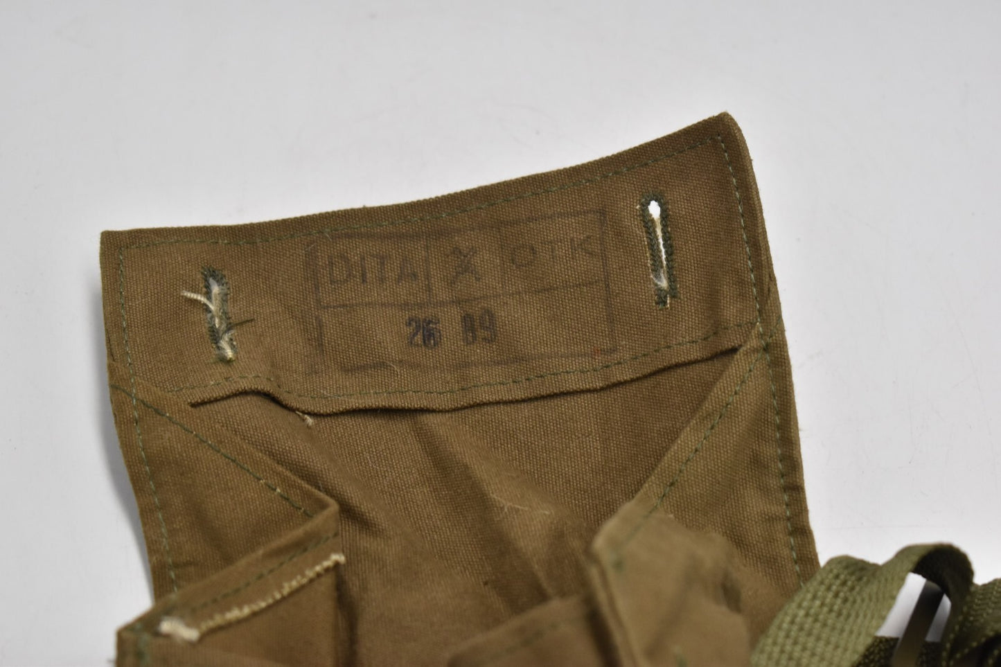 Czech Army Gas Mask Shoulder Bag – Vintage Olive Canvas – Retro Military