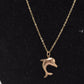 Vintage 9ct Yellow Gold Dolphin Pendant Necklace – 45cm Chain