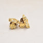 Vintage Diamante Teddy Bear Gold Tone Clip-On Earrings