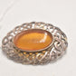 Vintage Celtic Oval Baltic Amber Brooch – Silver-Coloured Setting
