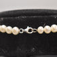 Vintage Sterling Silver 925 Green Jadeite & Faux Pearl Blessings Charm Necklace