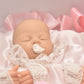 Vintage Life Like Twin Baby Dolls on Heart Pillow – 50cm x 35cm