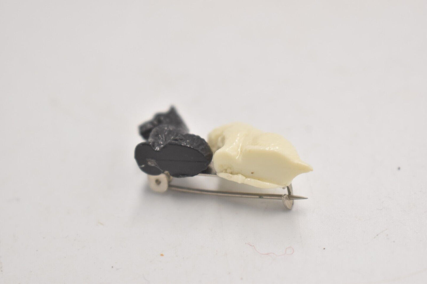 Vintage Scottie Dog Black and White Brooch – Made in Great Britain