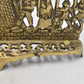 Antique Biblical Zionist Brass Hanukkah Menorah Lamp Judaica Candlestick