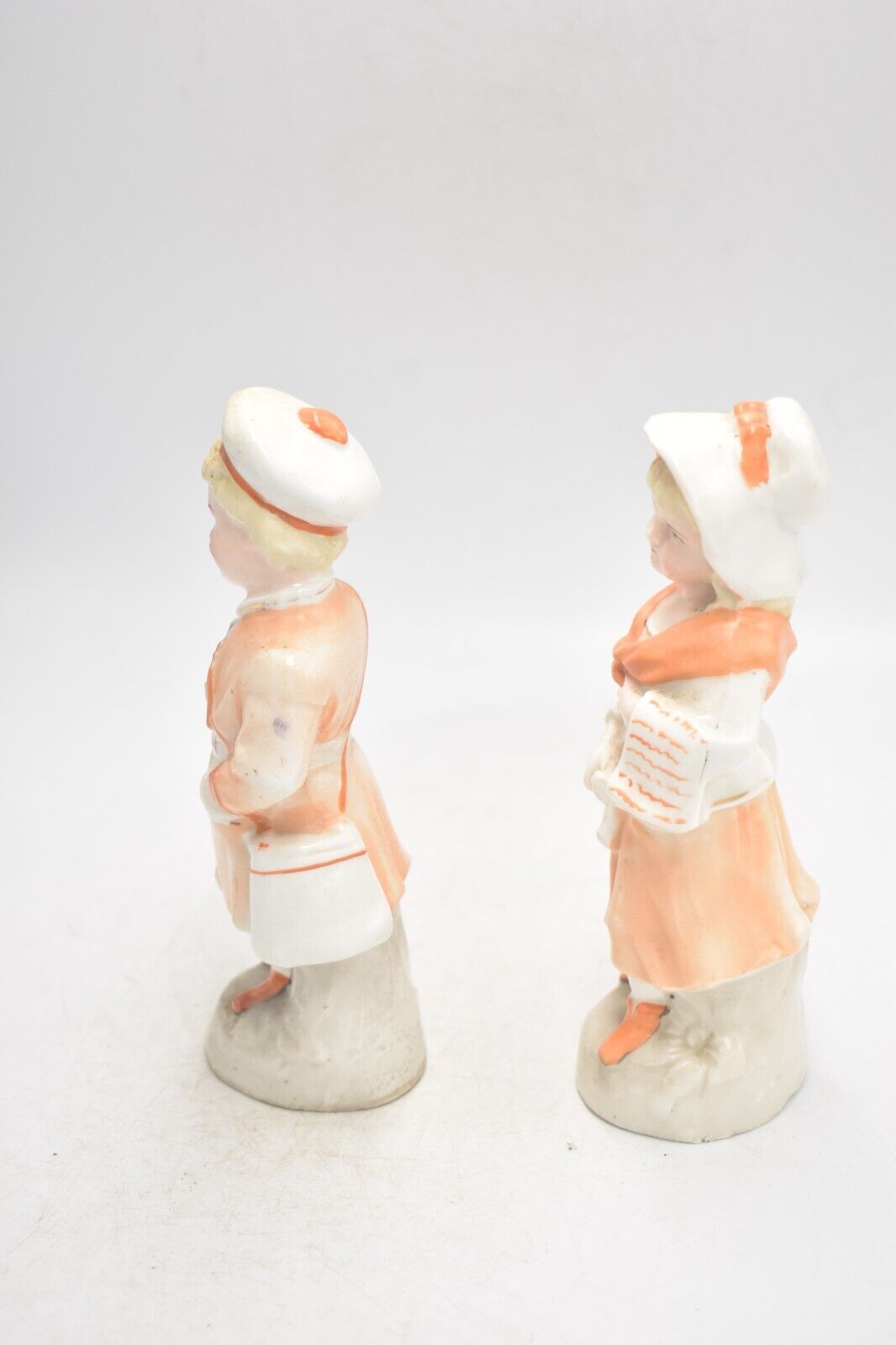 Antique 19th Century German Bisque Boy & Girl Figurine Statues – Collectible