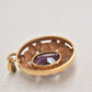 Vintage Amerik K&L 14ct Rolled Gold Amethyst Purple Glass Necklace Pendant